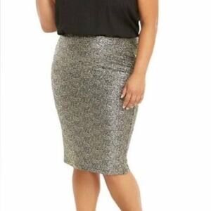 Torrid Gold Metallic Crackle Skirt 4X